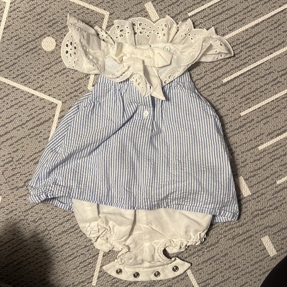 Janie and Jack SEERSUCKER dress- 0-3M - Picture 4 of 5